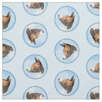 Basenji Painting Chestnut Red Brindle Cute Dog Art