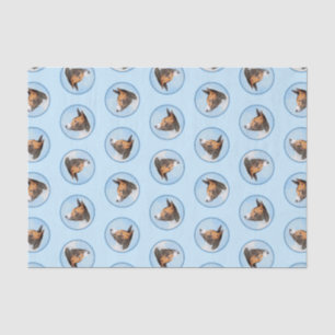 Basenji Painting Chestnut Red Brindle Cute Dog Art Tissue Paper