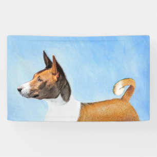 Basenji Painting - Cute Original Art Banner