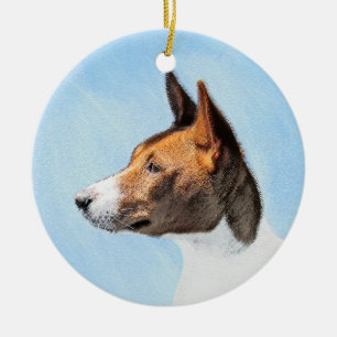 Basenji Painting - Cute Original Art Ceramic Ornament