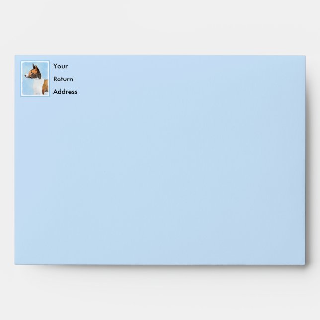 Basenji Painting - Cute Original Art Envelope (Front)