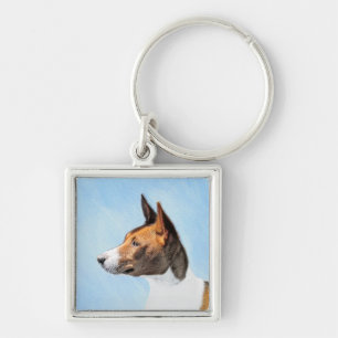 Basenji Painting - Cute Original Art Keychain