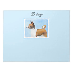 Basenji Painting - Cute Original Art Notepad