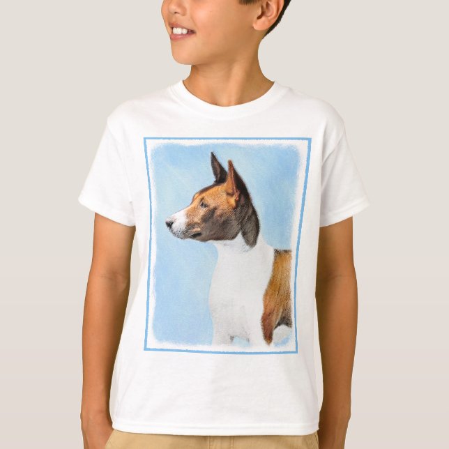 Basenji Painting - Cute Original Art T-Shirt (Front)