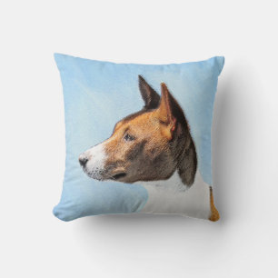 Basenji Painting - Cute Original Art Throw Pillow
