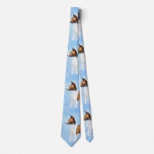 Basenji Painting - Cute Original Art Tie