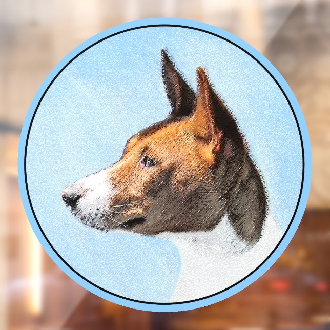Basenji Painting - Cute Original Art Window Cling (Sheet 2)