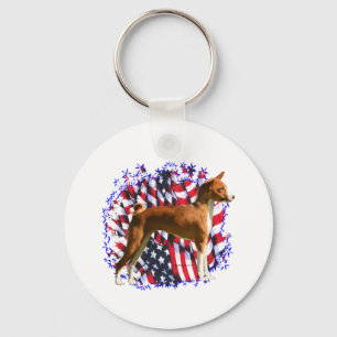 Basenji Patriot Keychain
