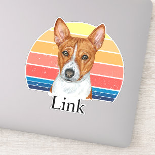 Basenji Retro Sunset Personalized name