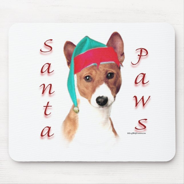 Basenji Santa Paws Mouse Pad (Front)