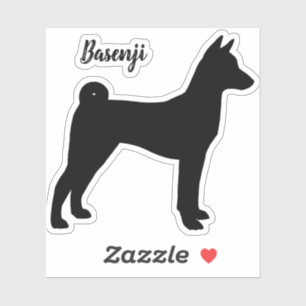 Basenji Silhouette Cool Dog Breed Vinyl Sticker