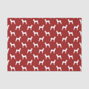 Basenji Silhouettes Pattern Red Tissue Paper