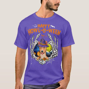 Basenji Skeleton Heart Happy HowlOWeen Costume  T-Shirt