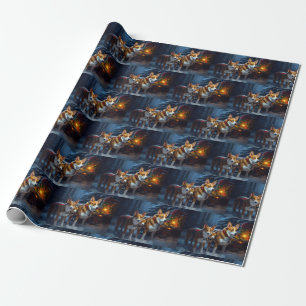 Basenji Snowy Sleigh Christmas Decor Wrapping Paper