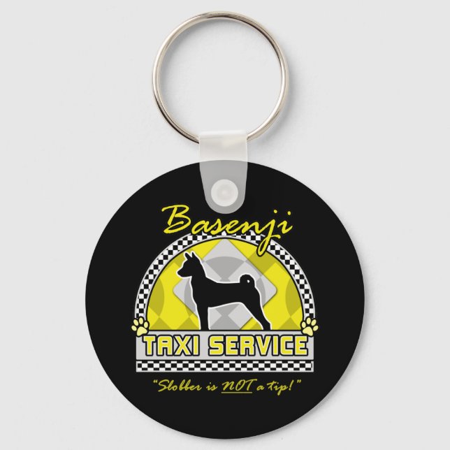 Basenji Taxi Service Keychain (Front)