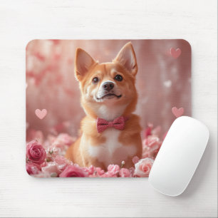 Basenji with Roses - Valentine's Day Mouse Pad