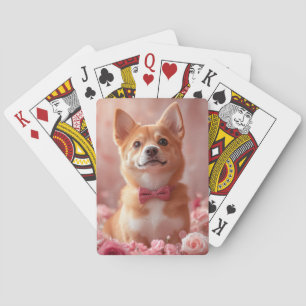 Basenji with Roses - Valentine's Day Playing Cards