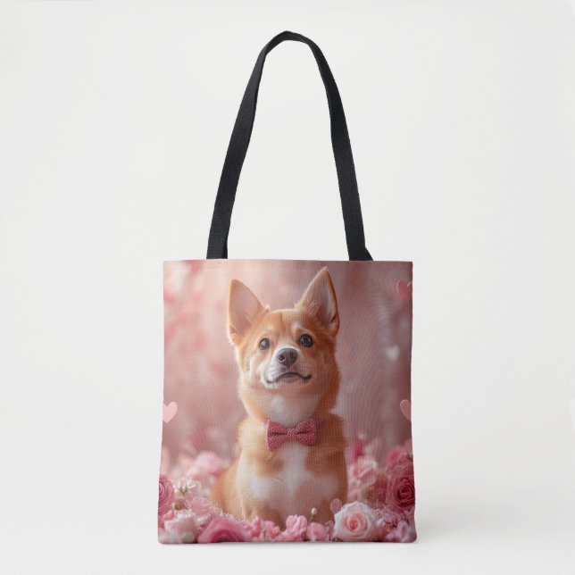 Basenji with Roses - Valentine's Day Tote Bag (Front)