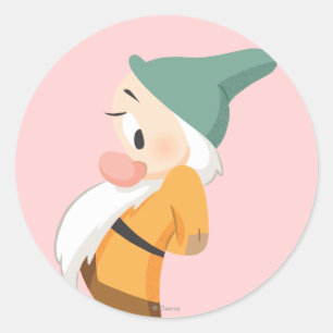 Bashful 2 classic round sticker