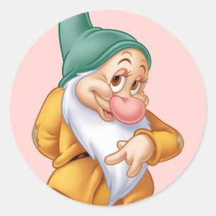 Bashful 3 classic round sticker