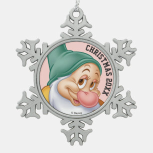 Bashful 3 snowflake pewter christmas ornament