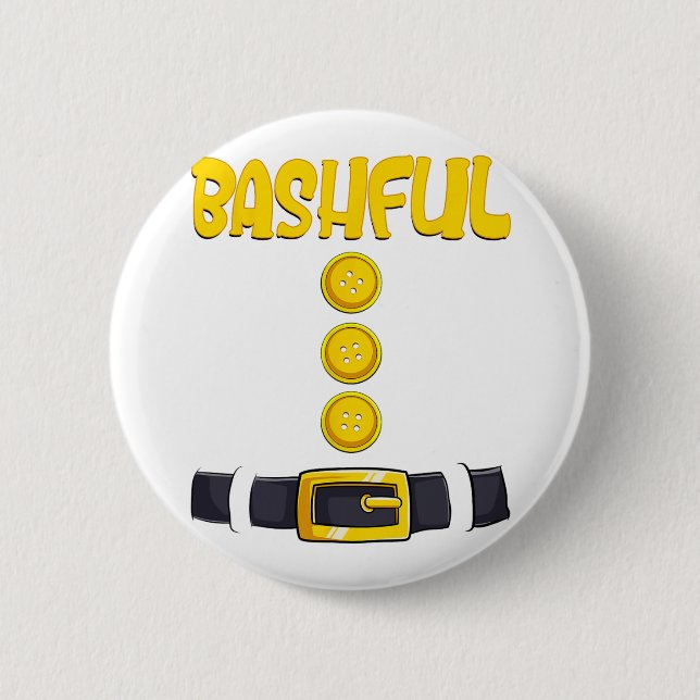 Bashful Halloween Dwarf Costume Colour Matching  2 Inch Round Button (Front)