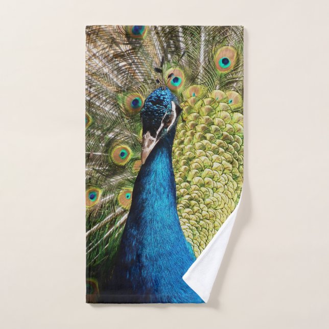 Bashful Peacock  Hand Towel (Hand Towel)