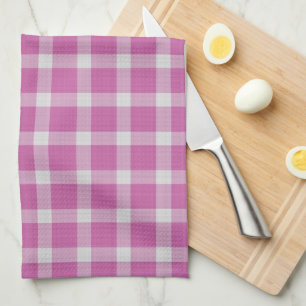 Bashful Pink and White Checkered gingham Kitchen Towel
