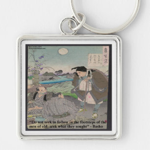 Basho & Famous Quote Keychain
