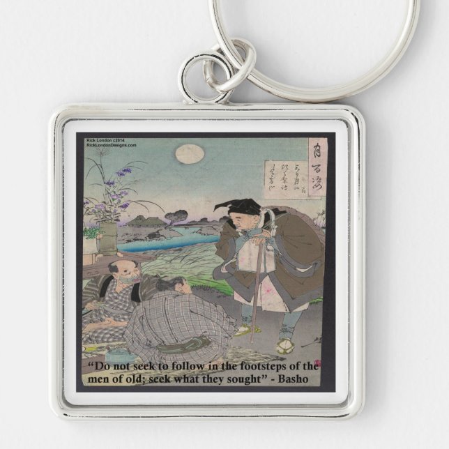Basho & Famous Quote Keychain (Front)