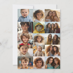 Basic 15 Photo Collage Grid Holiday Card