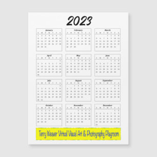 Basic 2023 Monthly Calendar with Horizontal Logo