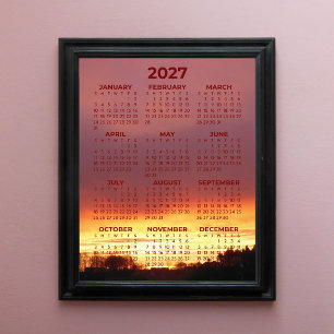 Basic 2027 Calendar Full Year View with Photo Print