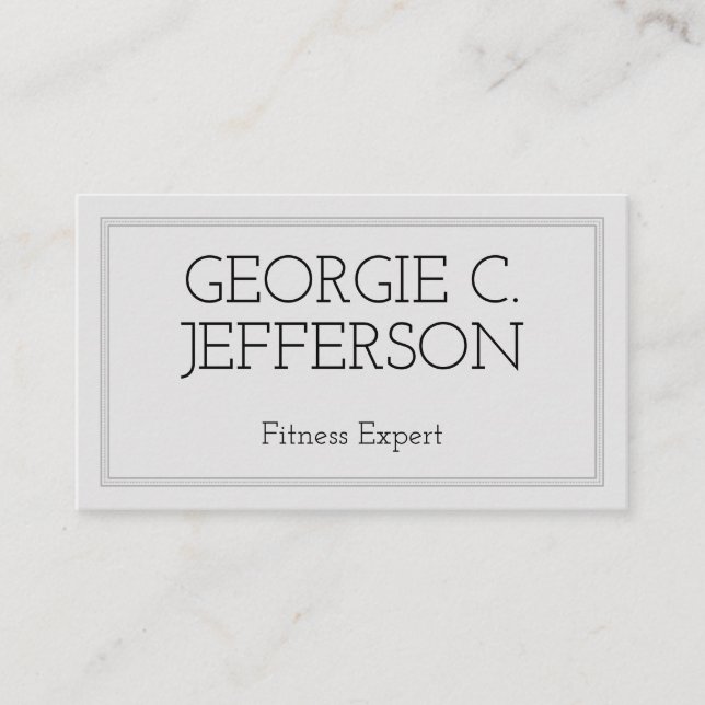 Basic and Clean Fitness Expert Business Card (Front)