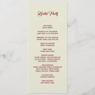 Basic and Elegant double side program card
