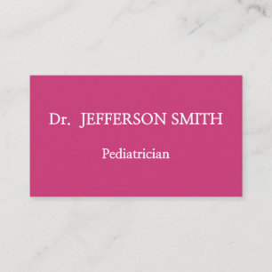 Basic and Elegant Pediatrician Business Card