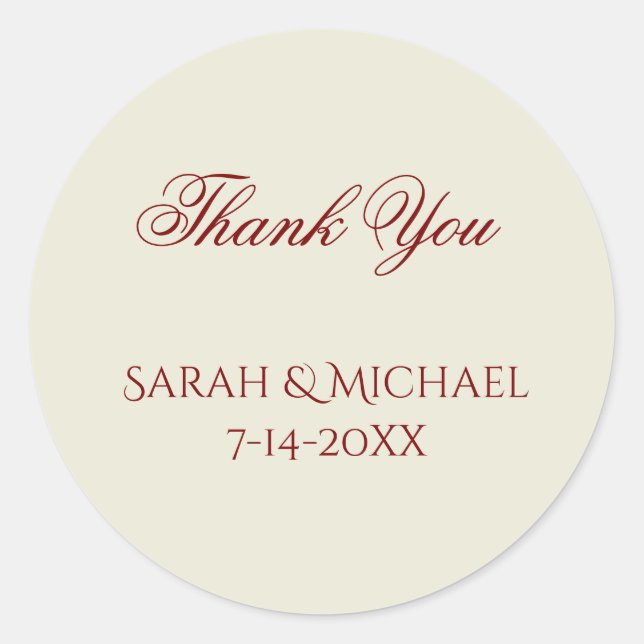 Basic and Elegant Wedding Stickers (Front)