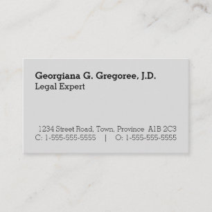 Basic and Humble Attorney Business Card