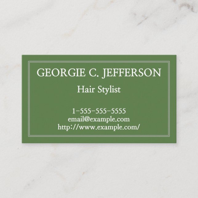 Basic and Minimalist Hair Stylist Business Card (Front)