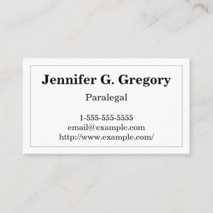 Basic and Traditional Paralegal Business Card