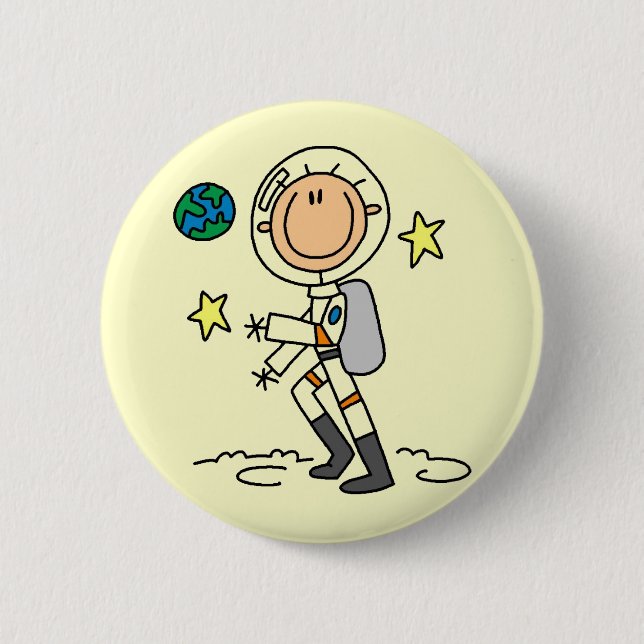 Basic Astronaut Tshirts and Gifts 2 Inch Round Button (Front)