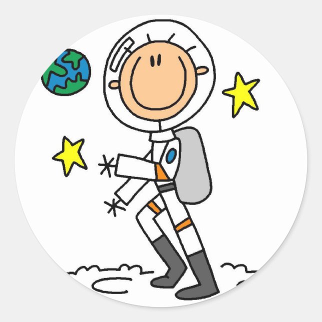 Basic Astronaut Tshirts and Gifts Classic Round Sticker (Front)