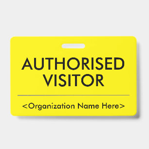 Basic "AUTHORISED VISITOR" Badge