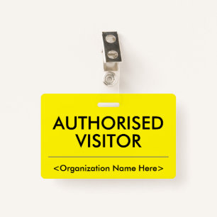 Basic "AUTHORISED VISITOR" Badge