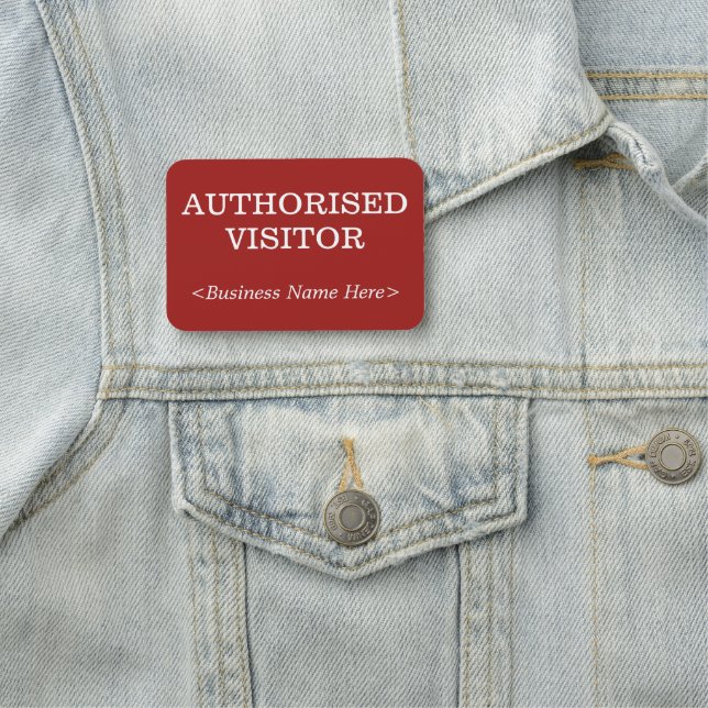 Basic "AUTHORISED VISITOR" Name Tag (In Situ)