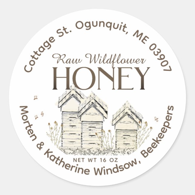 Basic Beekeeper's Backyard Hives Label (Front)