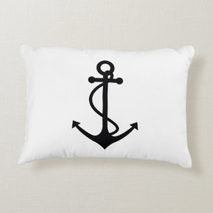 Basic Black Anchor Decorative Pillow