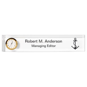 Basic Black Anchor Nameplate