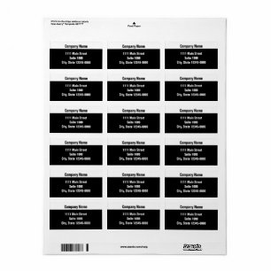 Basic Black and White Business Return Address Label