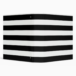 Basic Black and White Stripes Binder